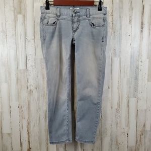 Free People Womens Jeans 25 Gray Stretch Cropped Factory Distressed W15